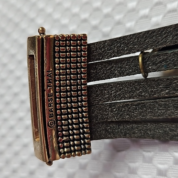 BARSE MULTI -STRAND BLACK LEATHER BRACLET - Picture 6 of 8